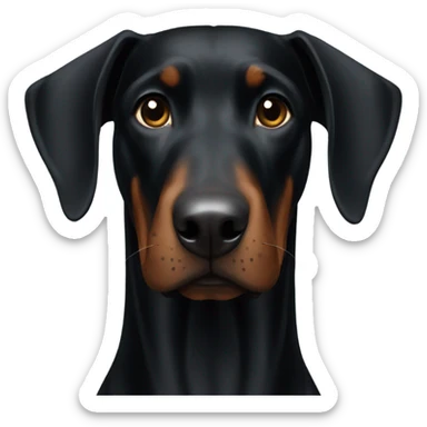 all black doberman sticker