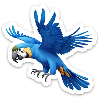 Uma arara azul voando sticker