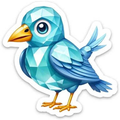 Diamond bird sticker