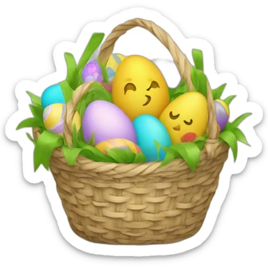 easter basket full of bags sticker