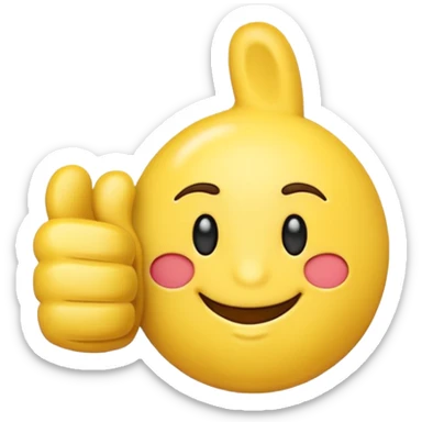 the emoji thumbs up's outline traced with an emoji thumbs up sticker