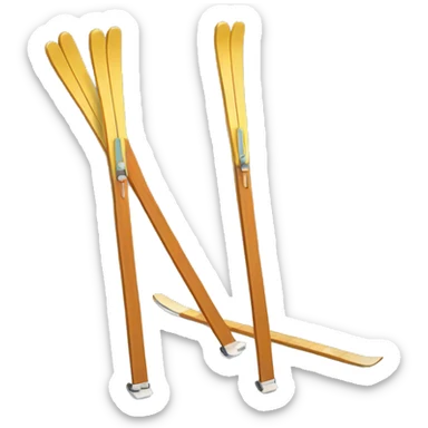 skis standing with sticks sticker