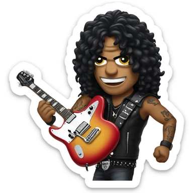 Slash playing fender jaguar guitar sticker