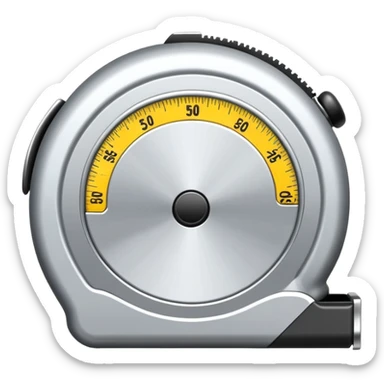 Silver black tape measure sticker
