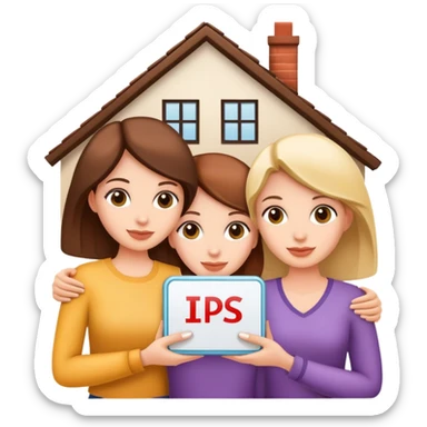 3 white women holding a home title sticker
