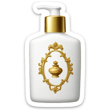 Rococo white lotion with a gold bottle sticker