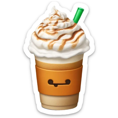 Pumpkin spice latte with whipped cream on top sticker