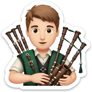 A guy playing bagpipes  sticker
