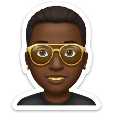Black man with gold grills and sun glasses sticker