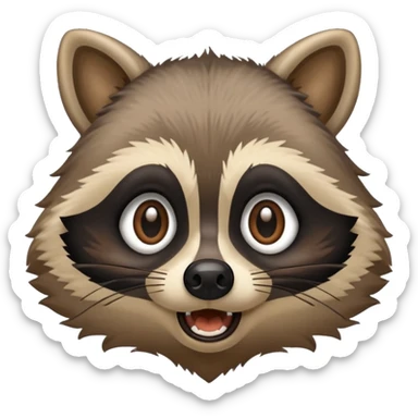 Startled panicked raccoon who got caught sticker