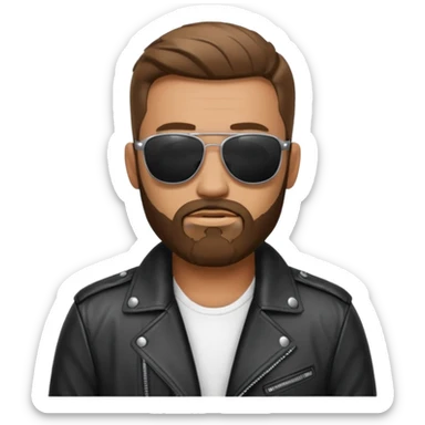 biker gang with sunglass guy bearded sticker