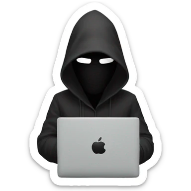 hacker faceless with laptop  sticker
