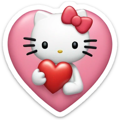hello kitty holding heart sticker