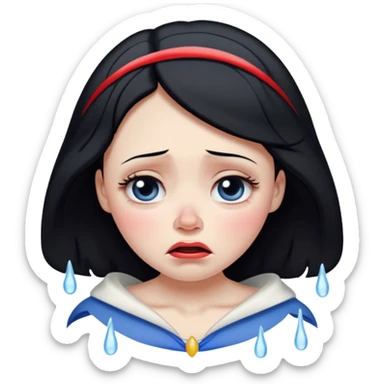 Snow white crying sticker