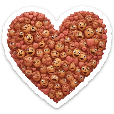 Big heart with little hearts next to it  sticker