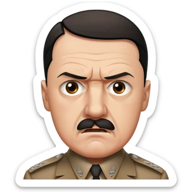 Asker üniformalı çok çok sinirli bir adolf hit sticker