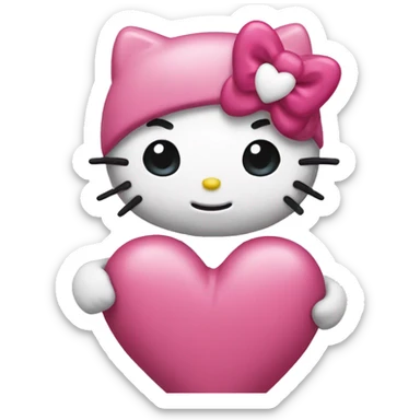 hello kitty heart sticker