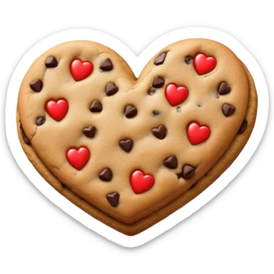 Red heart mix with chocochip cookie sticker