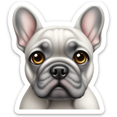 Big puppy dog eyes grey French bulldog sticker