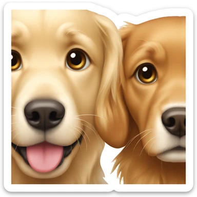 Blonde and red golden retriever next to each other sticker