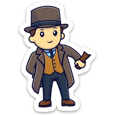 Detective with a tophat sticker