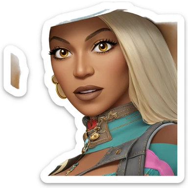 blonde girl in cowboy hat sticker