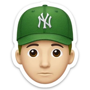 Brimless new york Yankee green cap sticker