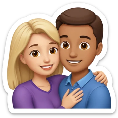 Hugging and kissing sticker