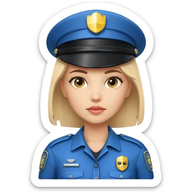 half robot futuristic female cop sticker