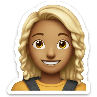 smiling girl with freckles in car interior sticker