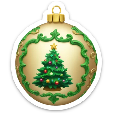 Christmas tree rococo bauble sticker