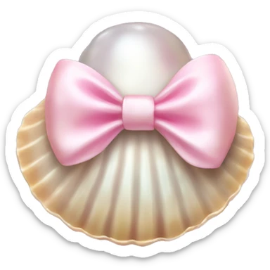 Pearl shell and light pink bow sticker