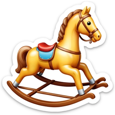 Gradient colored rocking horse toy sticker