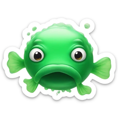 Green Blobfish With Green Smoke Coming Out Of It's Mouth sticker