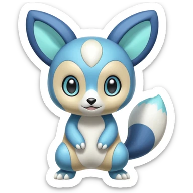 Shiny Soft Smooth Glossy Vibrant Pale Loght Neon Clear Colorful Exotic Meloetta-Oshawott-Meowstic-Minccino-Stitch-Fakémon-creature-hybrid sticker