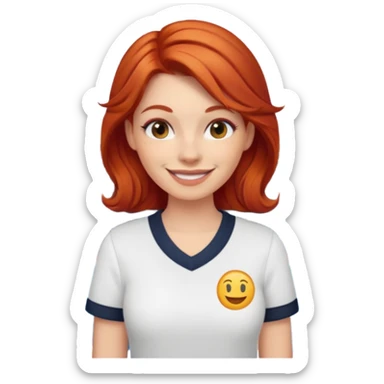 cruise emoji with a red headed woman sticker