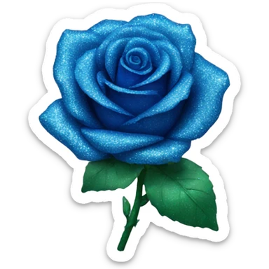 blue glitter rose sticker