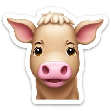 Cerdo con un lazo rosa sticker