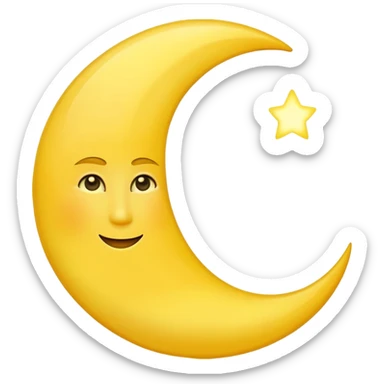 Crescent moon sticker