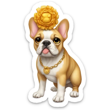 French bulldog in the form of a lion sticker