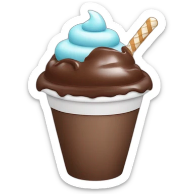 vaso con helado de chocolate sticker