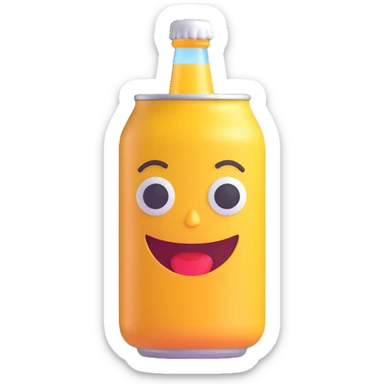 soda, 3D emoji style, friendly, smooth, detailed sticker