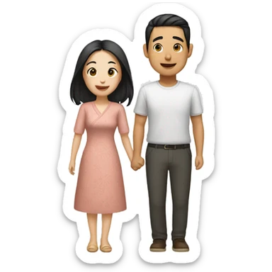 Asian couple sticker