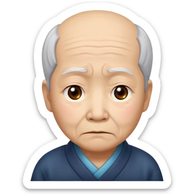 old chinese showing Sadness - feeling of sorrow or unhappiness sticker