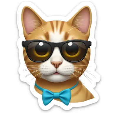 Cat with sunglasses sticker