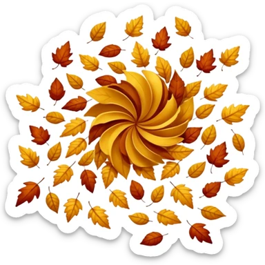 Falling golden leaves sticker