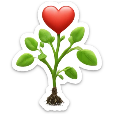 heart shape sprout sticker