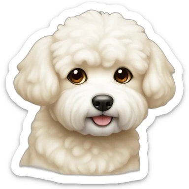 Bichon dog beige sticker