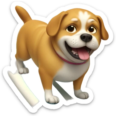 Fat dog surfing  sticker