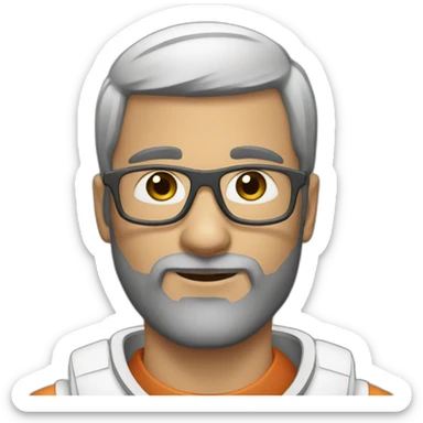 astronaut black-beard caucasian-man white-glasses sticker